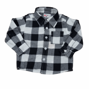 Camisa de cuadros blanco/negro bebé