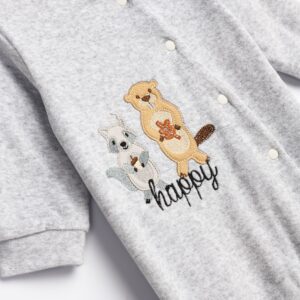 Pijama polar gris animales bebé - Imagen 3