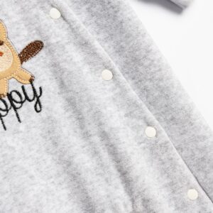 Pijama polar gris animales bebé - Imagen 2
