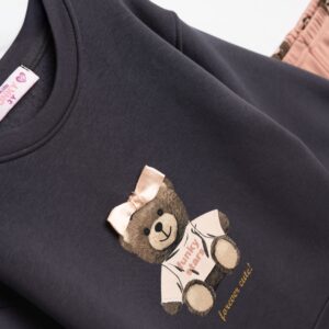Sudadera oso antracita + leggings  rosa osos niña - Imagen 2