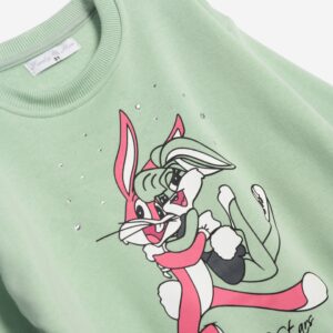 Sudadera conejos niña menta - Imagen 2