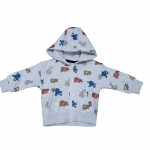 Chaqueta polar gris animales bebé niño