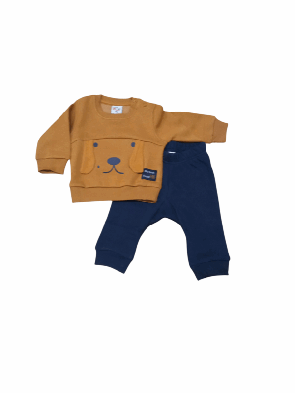 chándal bebé niño mostaza/azul perro