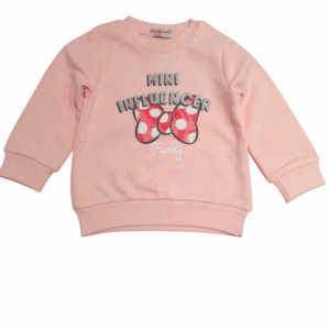 Sudadera bebé niña rosa lazo minnie