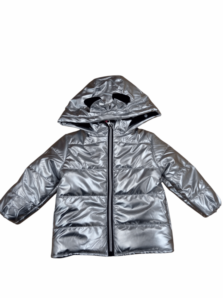 Cazadora  beb&eacute; ni&ntilde;a  plata orejitas/lazo