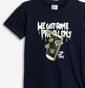 Camiseta azul marino m&oacute;vil chico juvenil