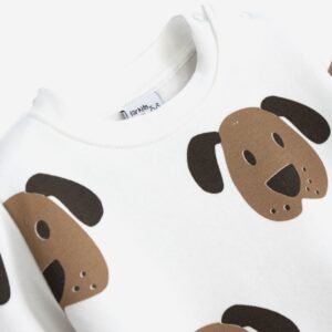 Chándal polar bebé  blanco/camel perro - Imagen 2
