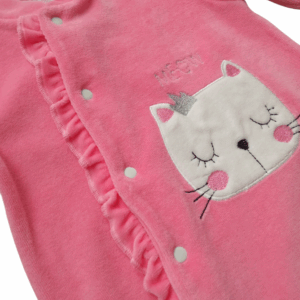 Pijama polar rosa gato bebé - Imagen 2