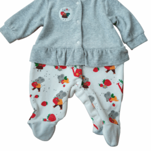 Pijama polar gris/blanco ratones bebé