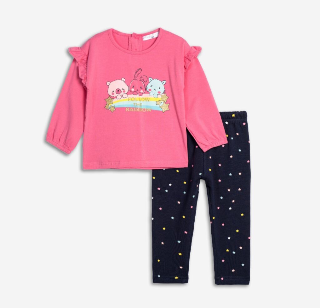Conjunto leggings + camiseta animales beb&eacute; ni&ntilde;a