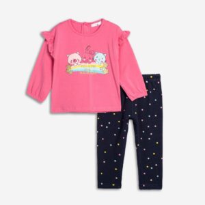 Conjunto leggings + camiseta animales bebé niña
