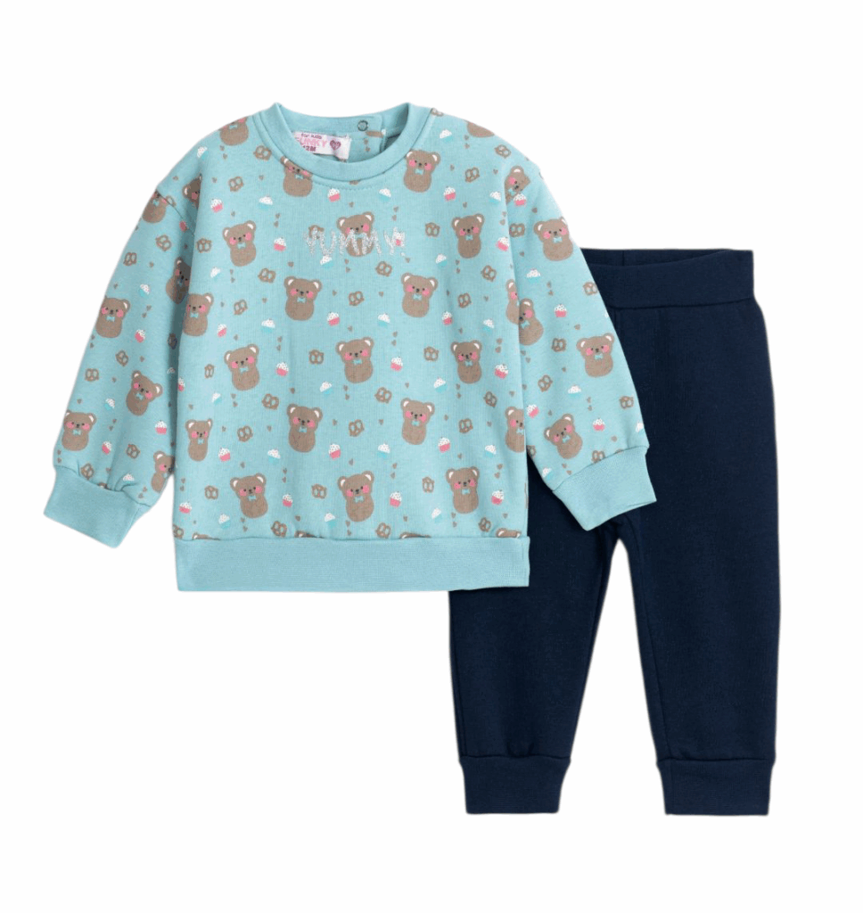 Ch&aacute;ndal polar beb&eacute; ni&ntilde;a azul claro/marino oso cupcake