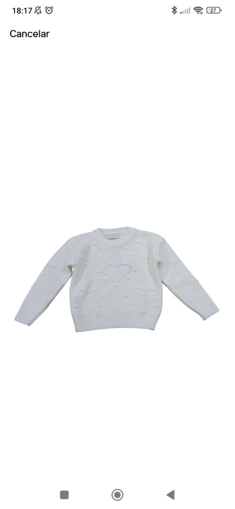 Jersey de punto corazones ni&ntilde;a