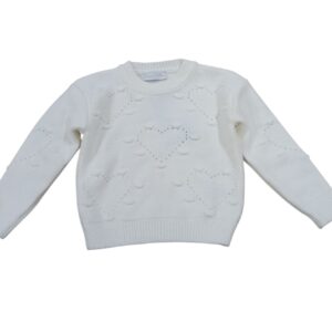 Jersey de punto corazones niña