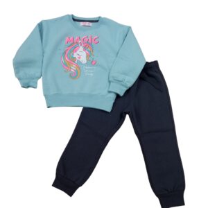 Chándal polar unicornio azul/antracita niña