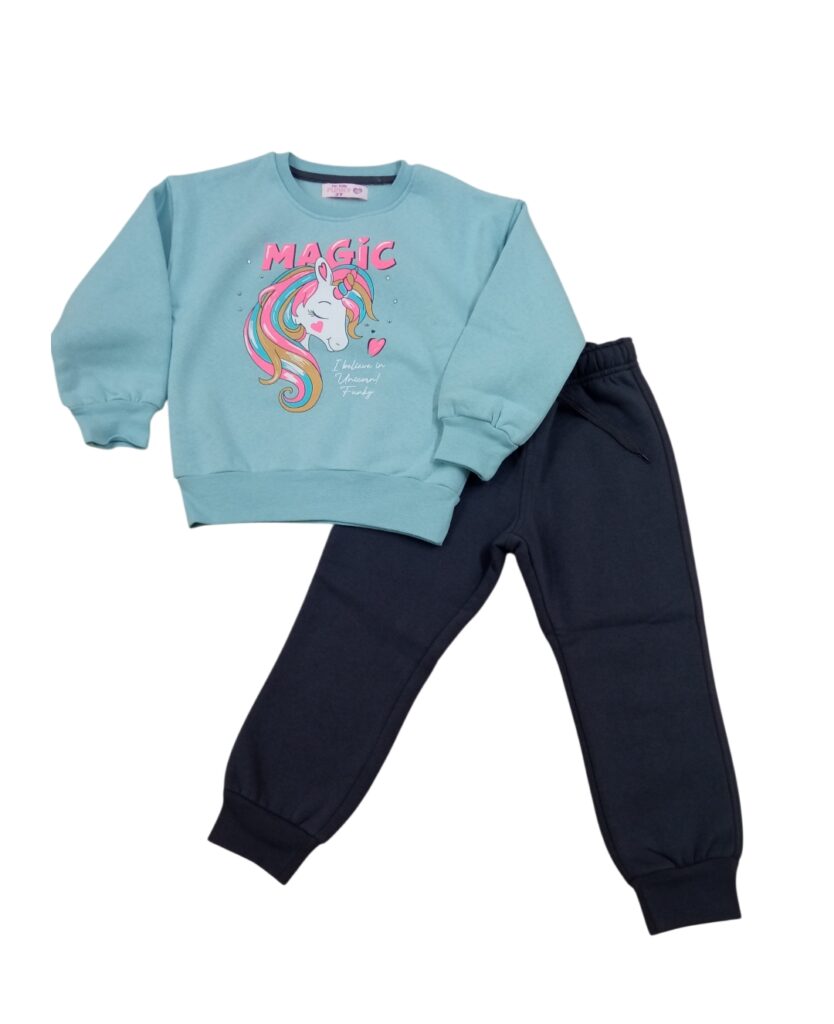 Ch&aacute;ndal polar unicornio azul/antracita ni&ntilde;a
