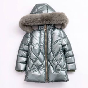 Cazadora pelo capucha verde niña