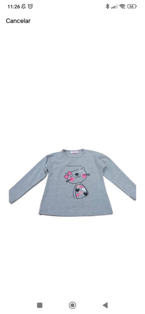 Camiseta manga larga gato ni&ntilde;a