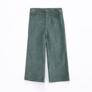 Pantalón ancho pana verde niña