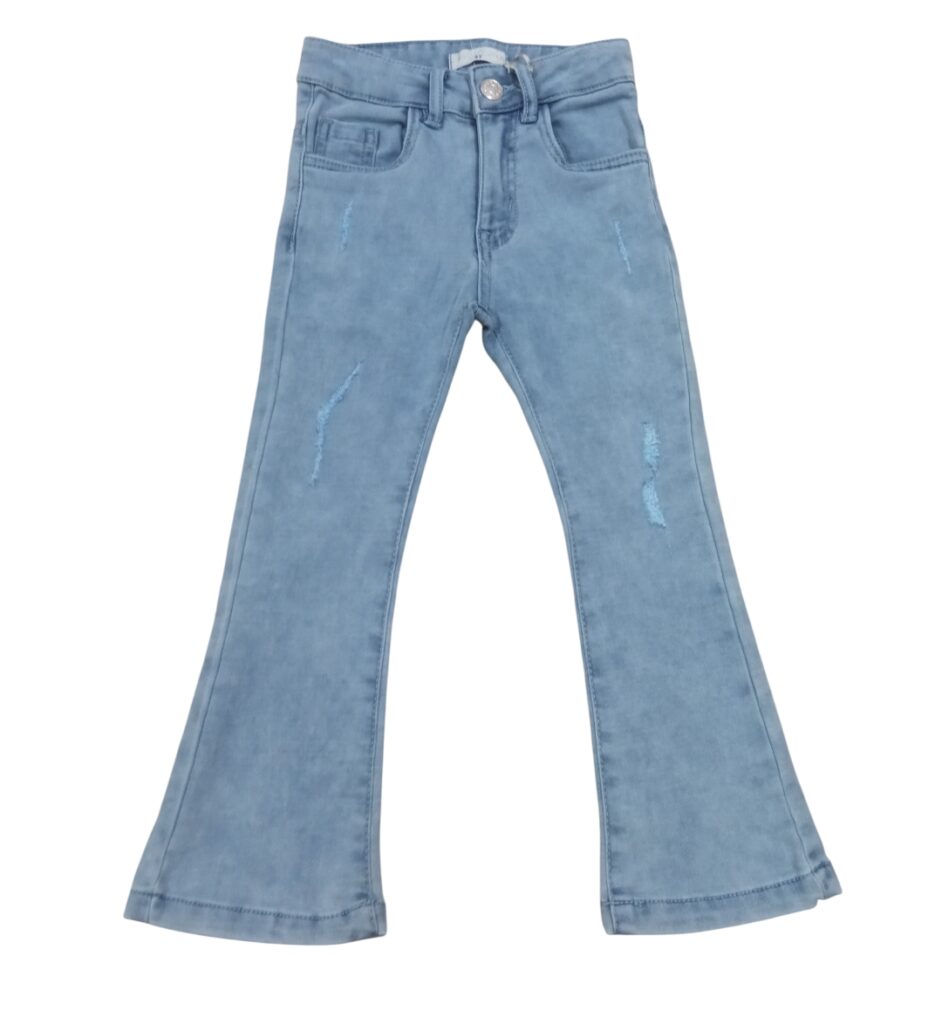Pantal&oacute;n vaquero azul claro campana ni&ntilde;a