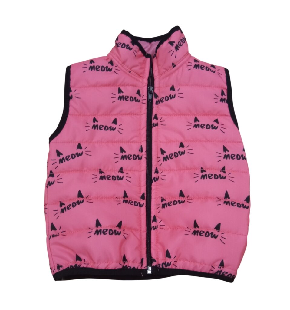 Chaleco fucsia gatos ni&ntilde;a