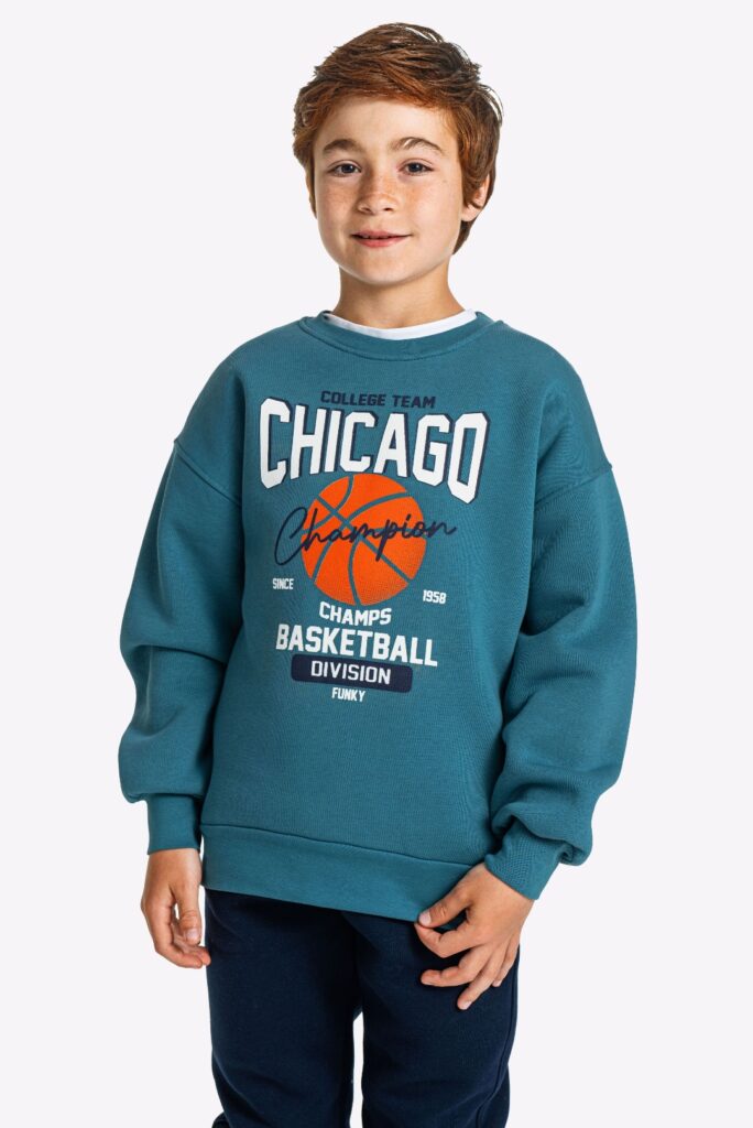 Ch&aacute;ndal ni&ntilde;o juvenil  verde/marino basket
