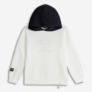 Sudadera con capucha juvenil blanca