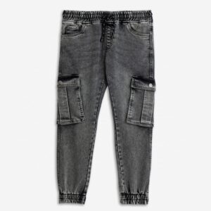 pantalón vaquero cargo  bolsillos negro chico juvenil