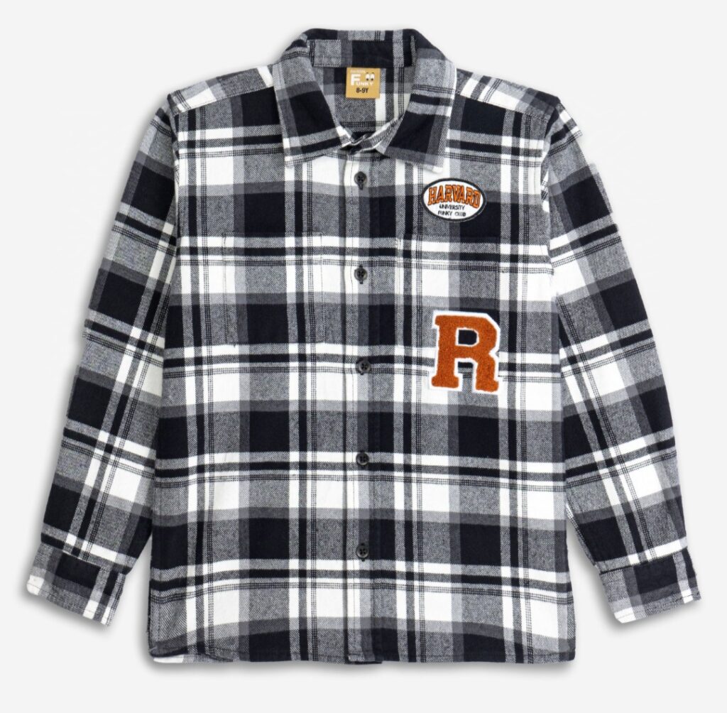 Camisa cuadros negro/blanco juvenil Harvard
