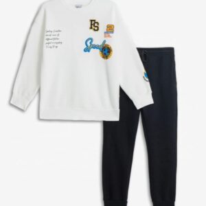 Chándal niño juvenil blanco/negro FS