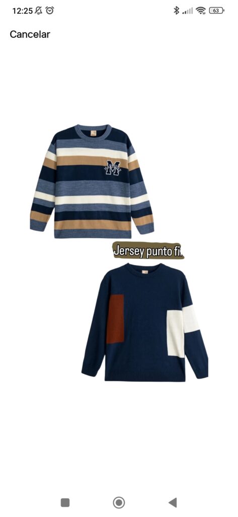 Jersey de punto fino juvenil rayas