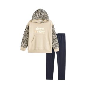 Conjunto sudadera capucha animal print +legging juvenil