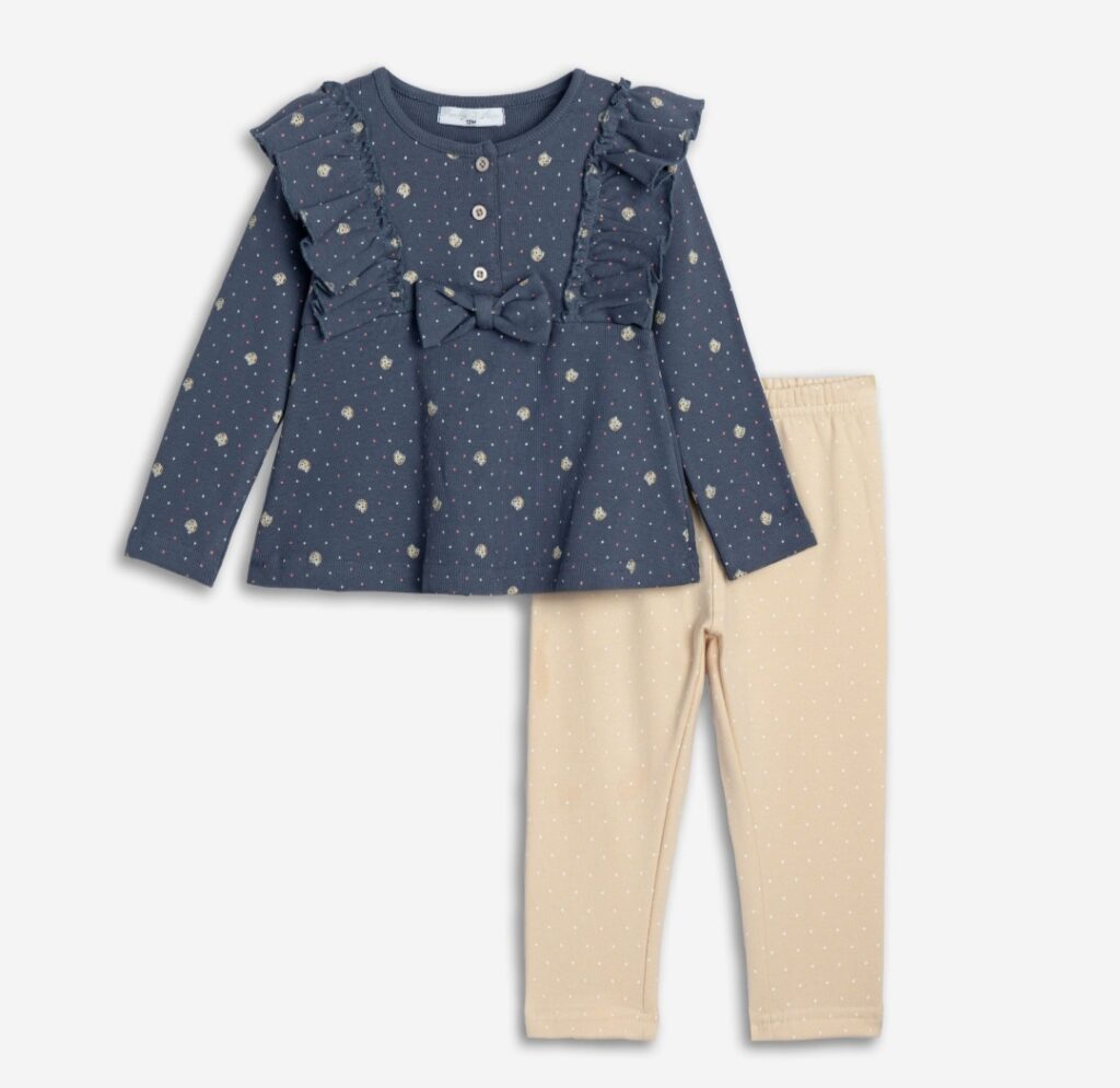 Conjunto camiseta +leggings beb&eacute; gatos