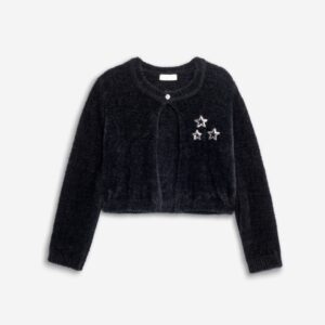 Cárdigan punto negra juvenil estrella