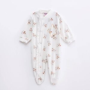 Pijama polar blanco estrellas bebé