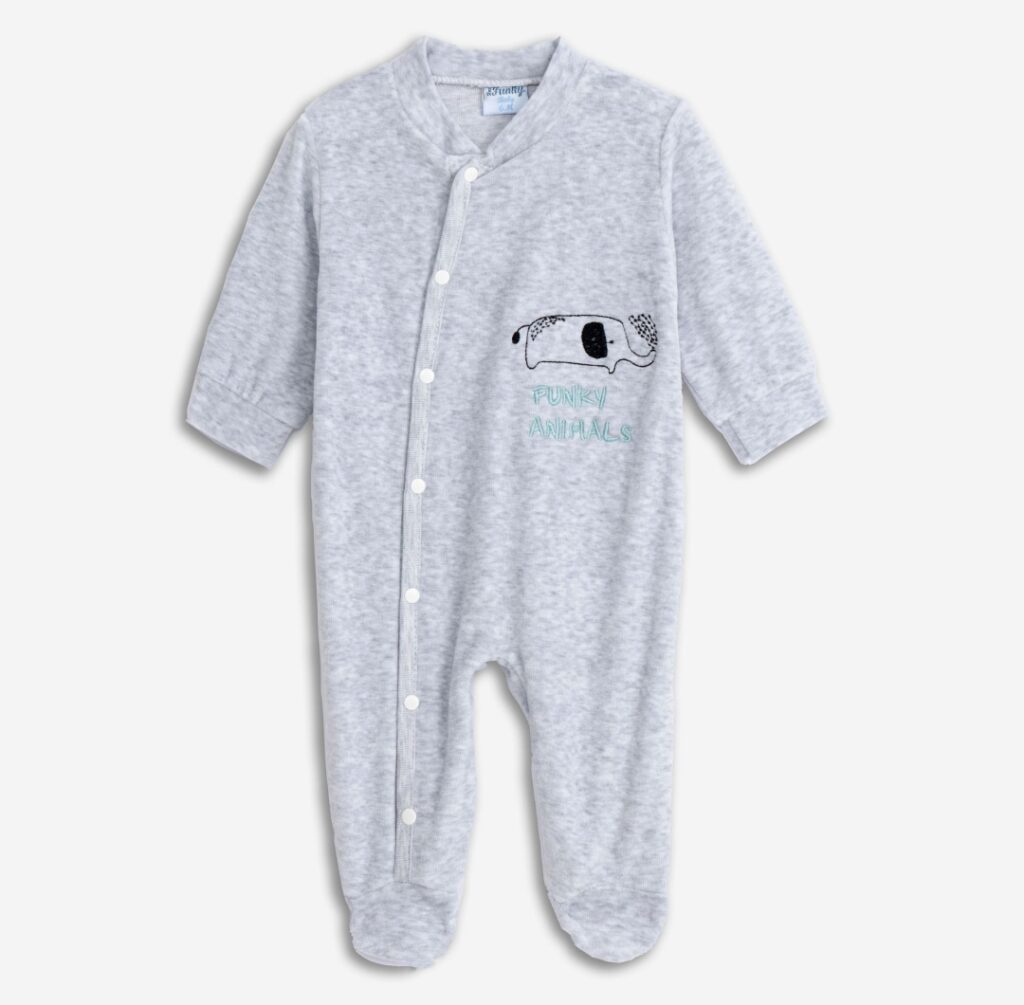Pijama polar gris elefante beb&eacute;