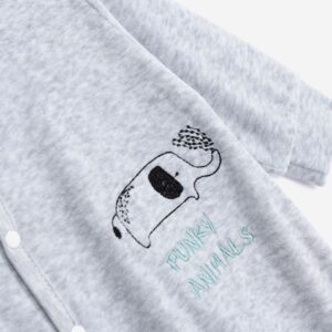Pijama polar gris elefante bebé - Imagen 2