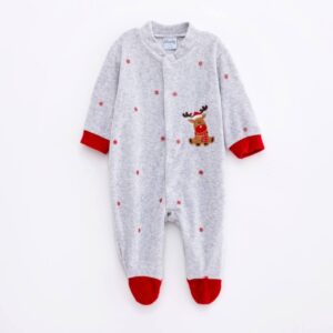 Pijama polar gris reno bebé