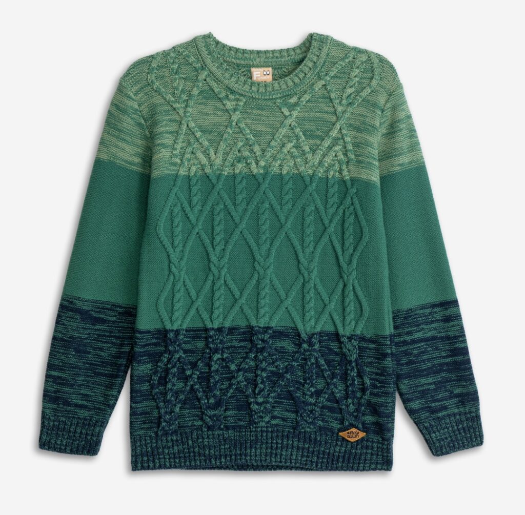 Jersey de punto juvenil verde-marino