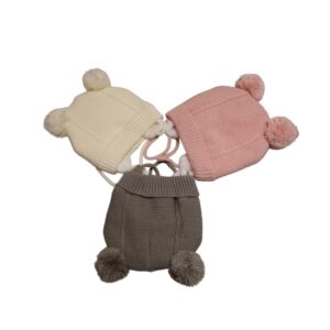 Gorro polar bebé con orejeras y cordón