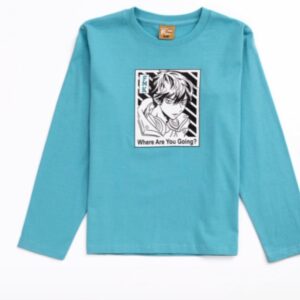 Camiseta manga larga azul turquesa  juvenil