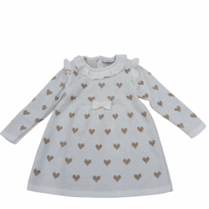 Vestido bebé niña Corazones dorados