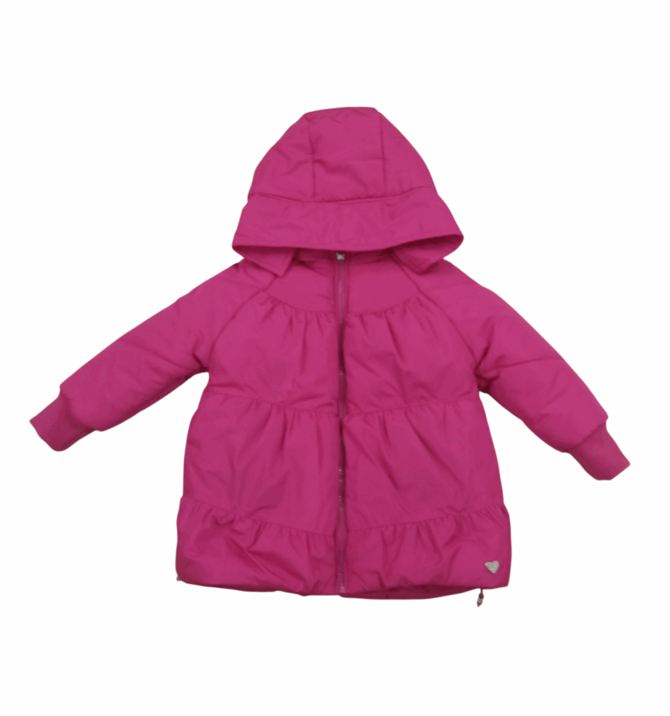 Cazadora con capucha fucsia ni&ntilde;a