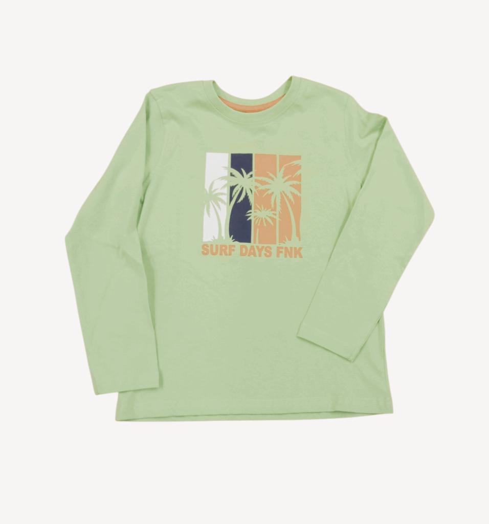 Camiseta manga larga Verde  juvenil Palmeras