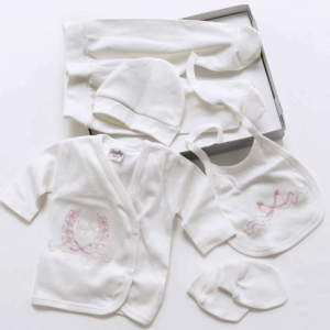 Cofre regalo bebé 5 piezas Girl rosa