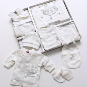 Cofre regalo beb&eacute; 10 piezas Conejo