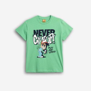 Camiseta chico juvenil verde Grafiti