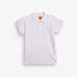 Polo manga corta blanco algod&oacute;n juvenil