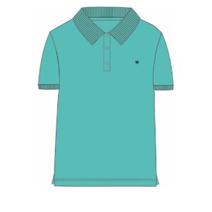 Polo manga corta turquesa algod&oacute;n juvenil