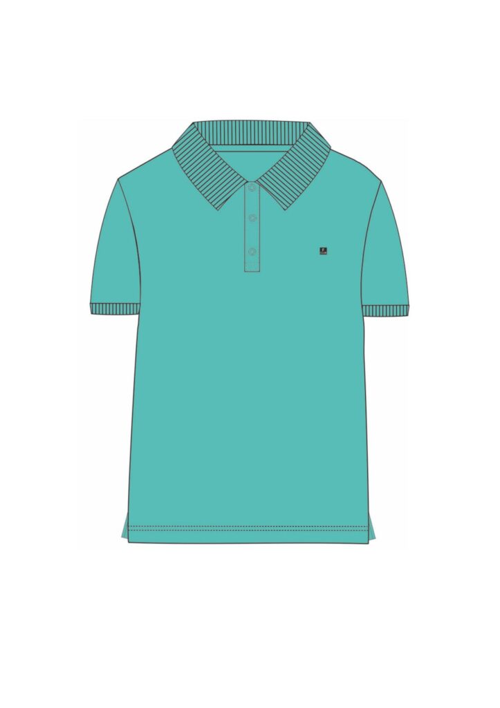 Polo manga corta turquesa algod&oacute;n juvenil